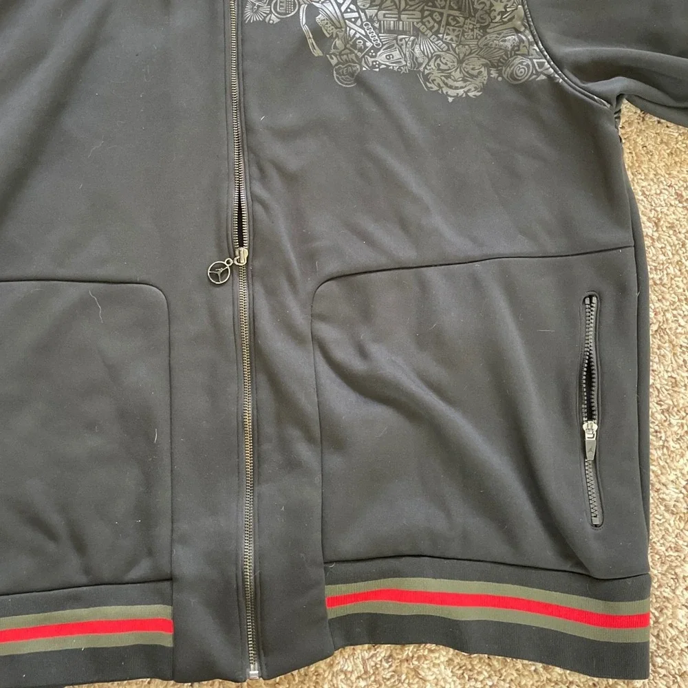 Jordan Mens 3XL Full Zip Hoodie Black Graphic Red Label Sweatshirt Urbancore‎